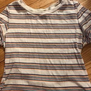 Rainbow and White crop top :)